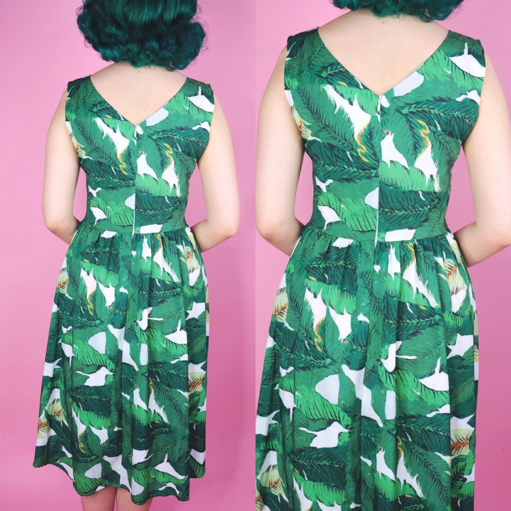 Palm Print Day Dress - Picture 4 of 4